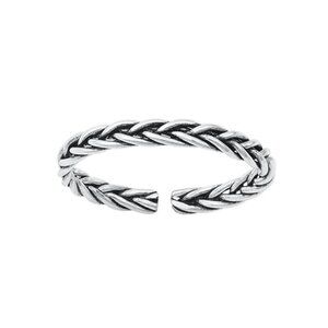 NWT- Sterling Silver (925) Adjustable Toe Ring, Oxidized Braided